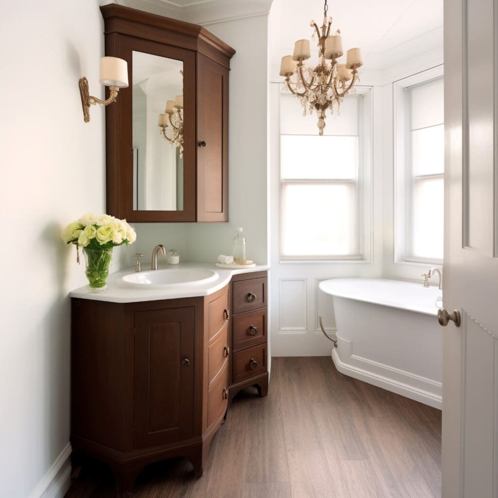 How to Choose a Bathroom Vanity for a corner explained by NYKB