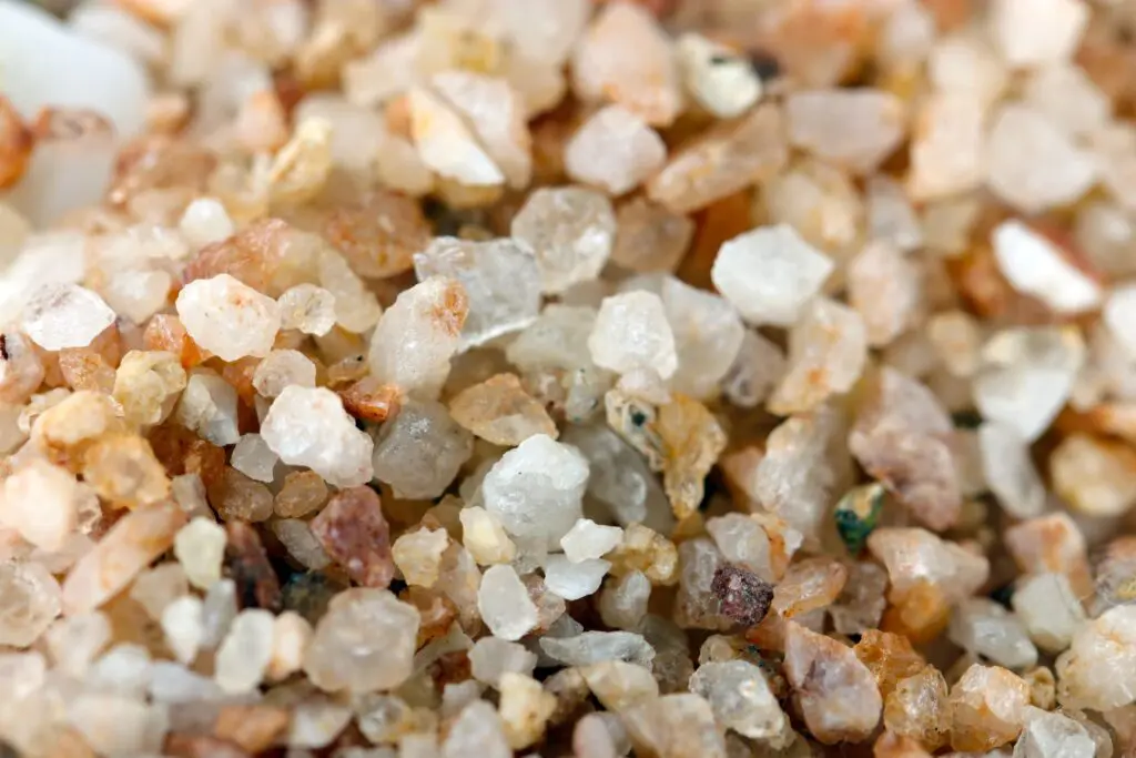 crushed natural quartz crystals.