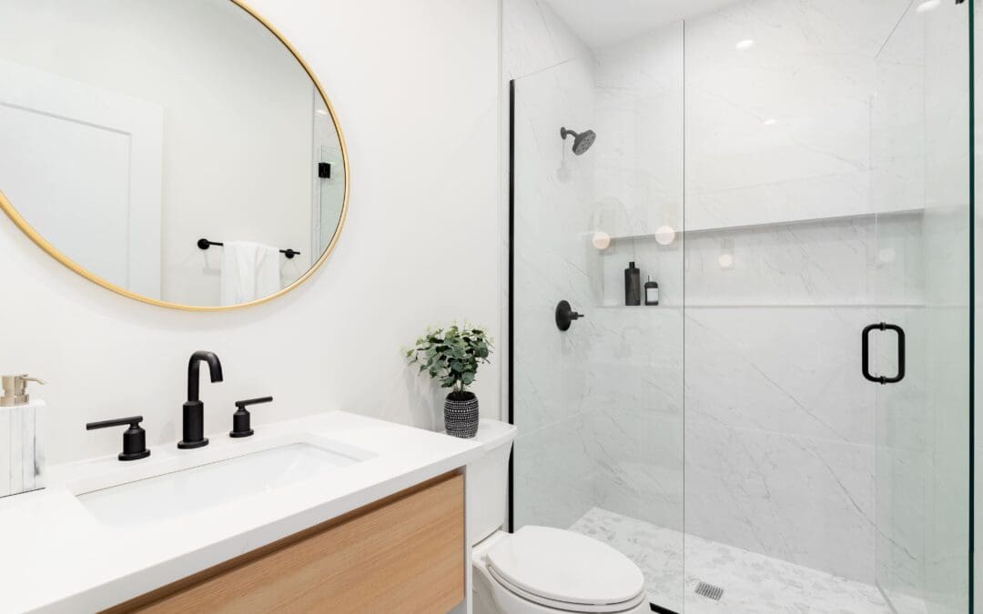 Built-in Shower Shelves for a Modern Touch
