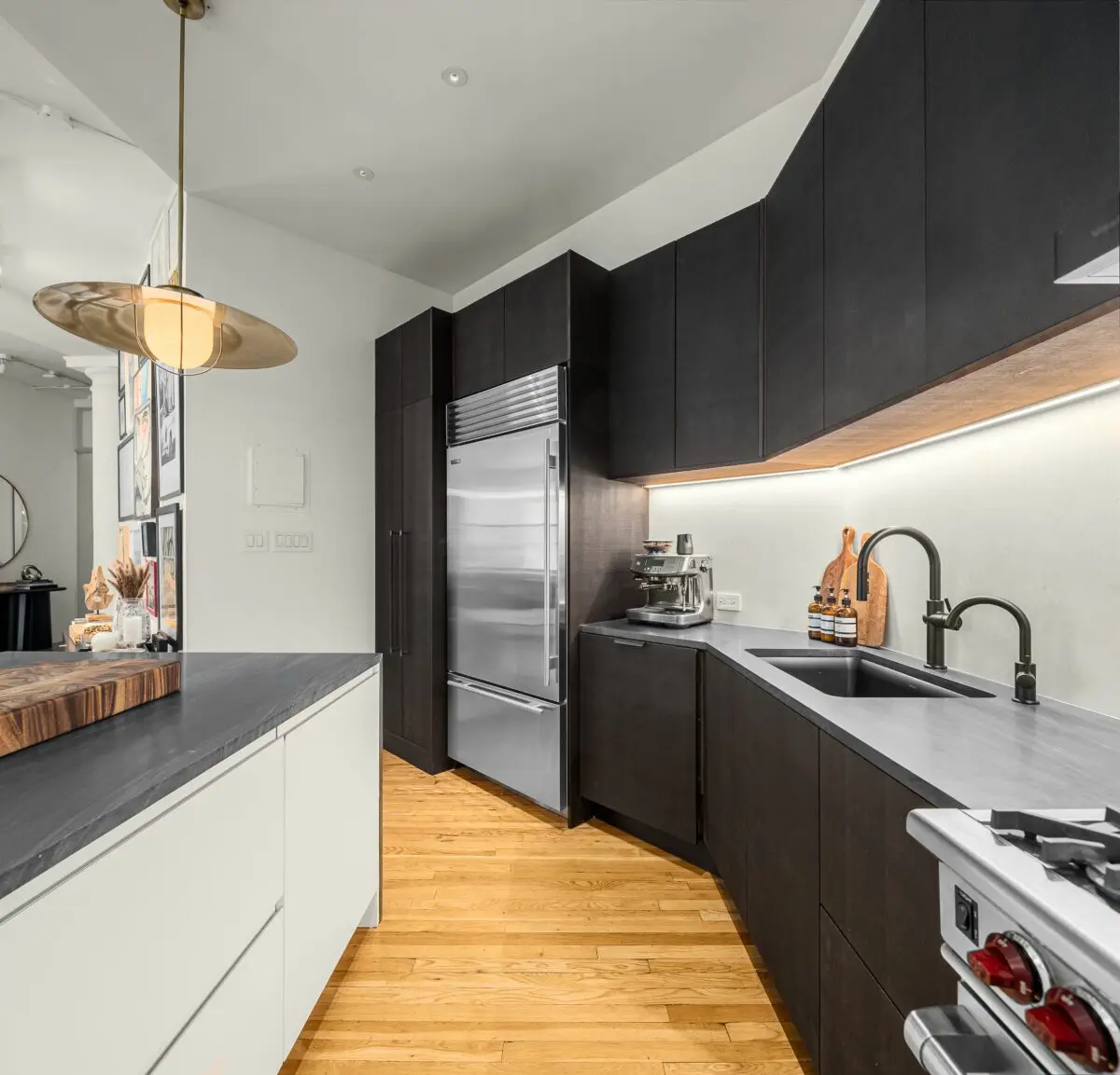 Galley kitchen opening concept for NYC apartment renovation