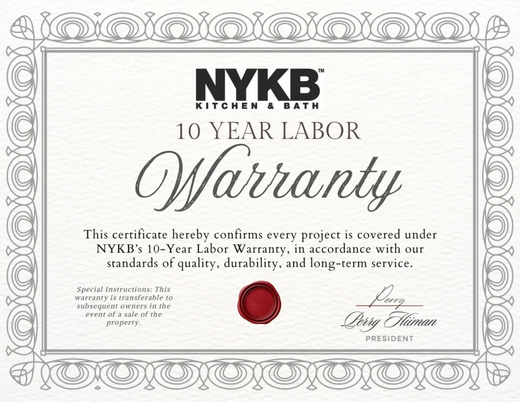 NYKB 10 Year Labor Warranty graphic